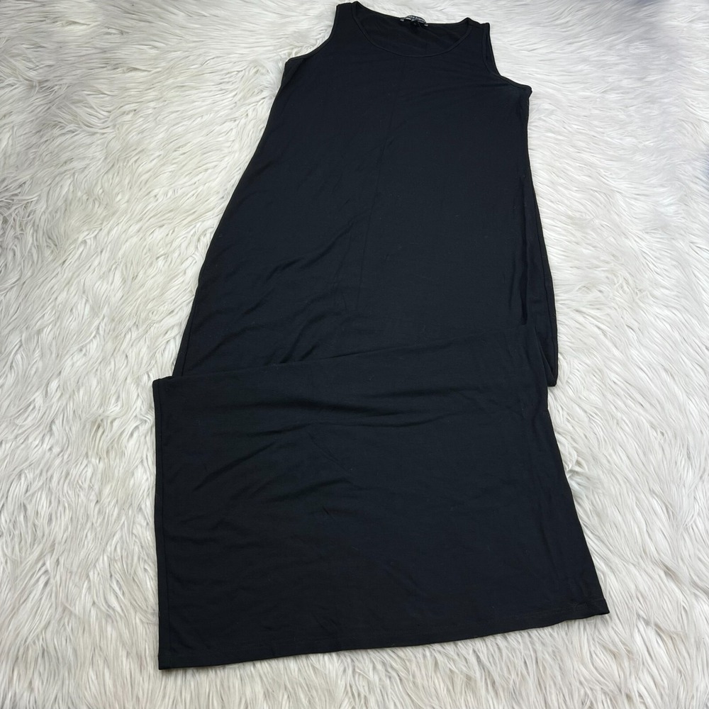 Eilleen Fisher‎ Women's XS Black Sleeveless Stretch Knit Maxi Dress
